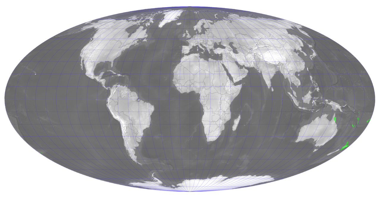 Abrodictyum elongatum: Distribution de Abrodictyum elongatum - Carte établie avec QGIS par D. Prévôt - Fond image : Natural Earth ( http://www.naturalearthdata.com/ ), relief en nuanc