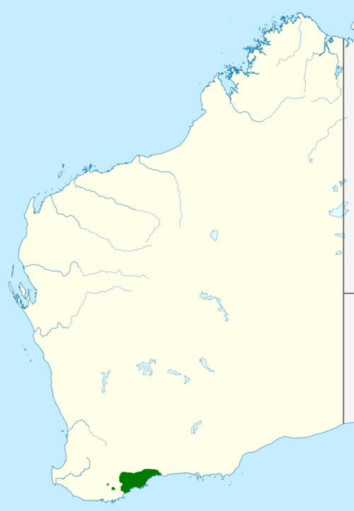 Cayley's banksia: Range map of Banksia caleyi