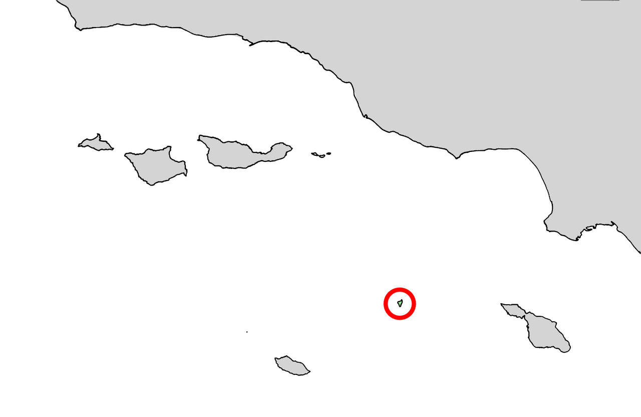 Santa Barbara Island liveforever: Range map of Dudleya traskiae