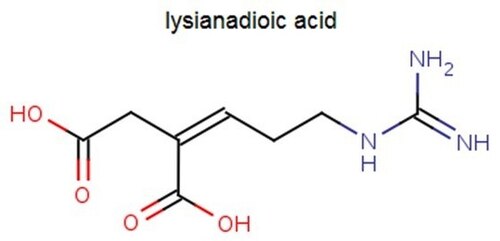 Harlequin mistletoe: Chemical formula for Lysianadioic acid