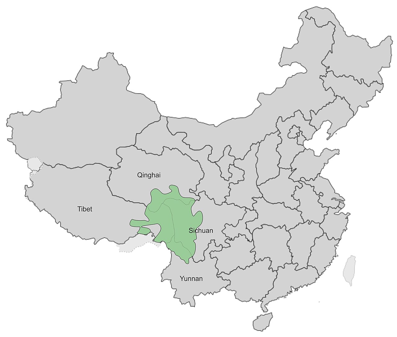 Likiang spruce: inspiré de: Fang,et al, Atlas of Woody Plants in China: Distribution and Climate, Volume 1, Higher Education Press, 2011
