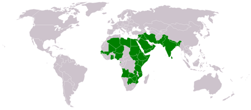 Egyptian thorn: Acacia nilotica range map created with a blank map from the Commons, info from ILDIS LegumeWeb and the GIMP. More detail from USDA-GRIN [1]